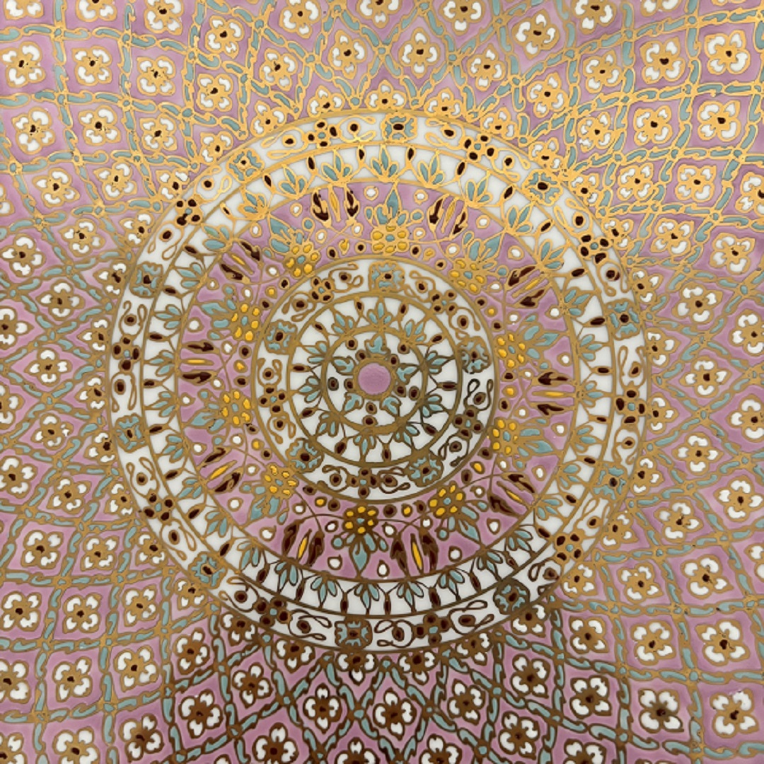 【ベンジャロン焼き】大皿(ピンク)