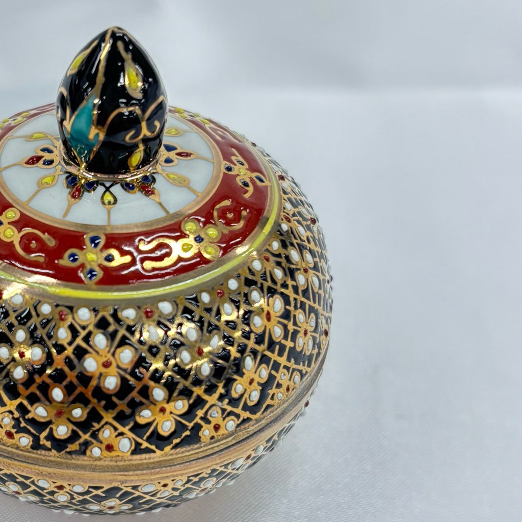 【ベンジャロン焼き】壺(高さ6.5cm×直径5cm)