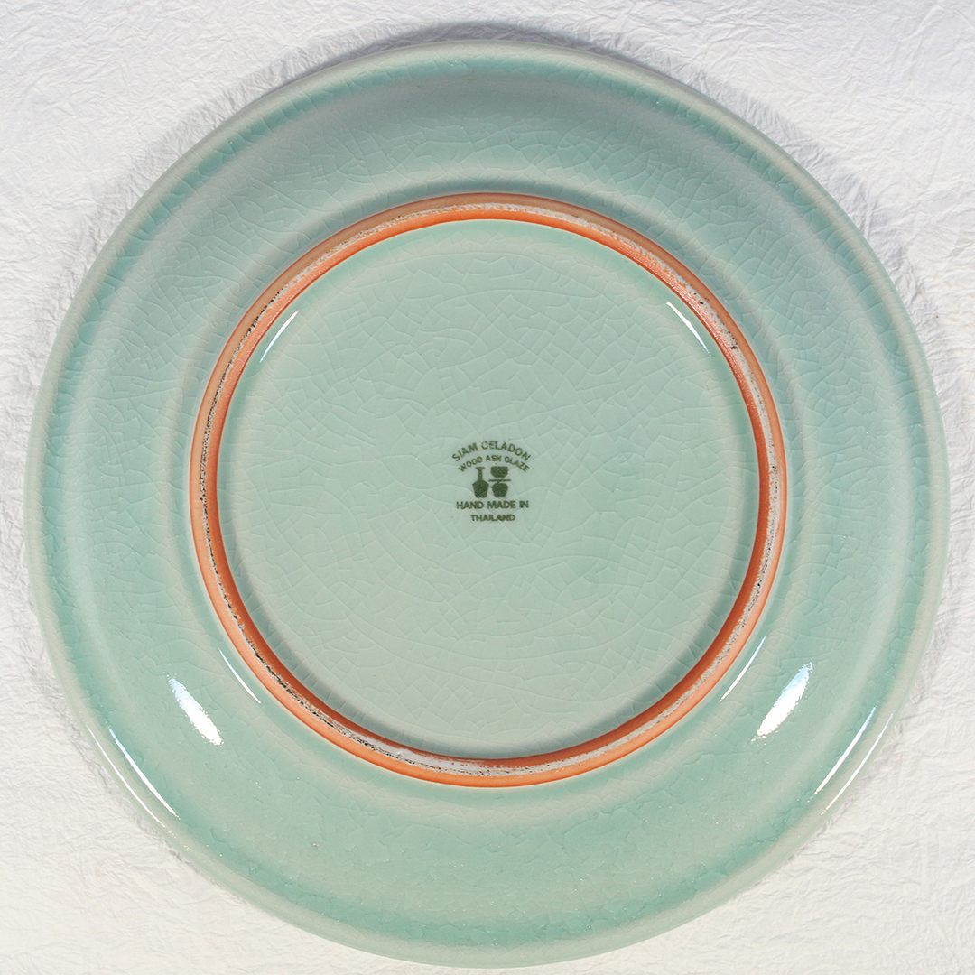 【セラドン焼き】丸皿 グリーン（25.5cm）